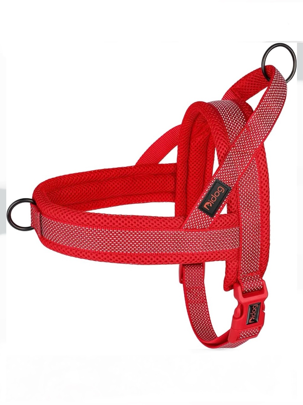 Didog No Pull Dog Harness for Large Dogs, Breathable Mesh Padded, Red, L